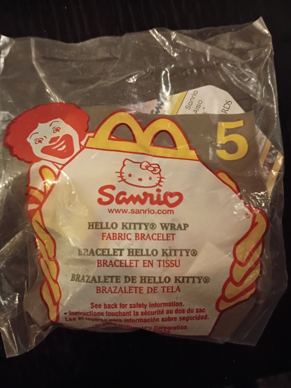 Sanrio Hello Kitty Red Fabric Wrap Bracelet - McDonald's Promo